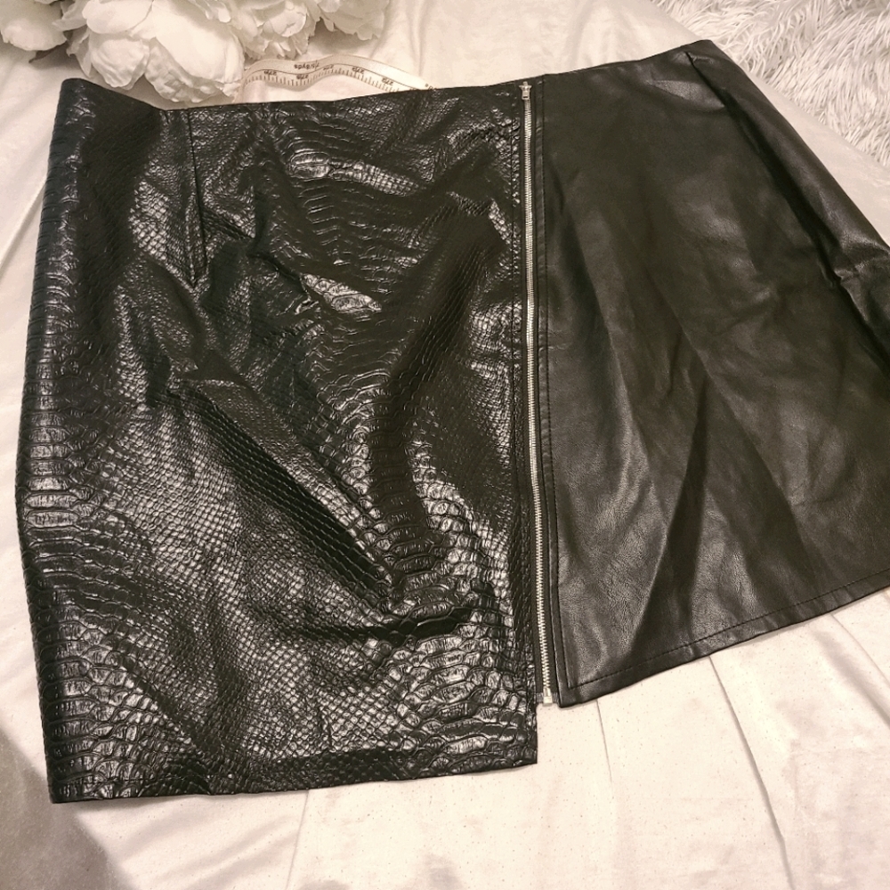 Black Faux Leather Skirt